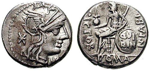 fabia roman coin denarius
